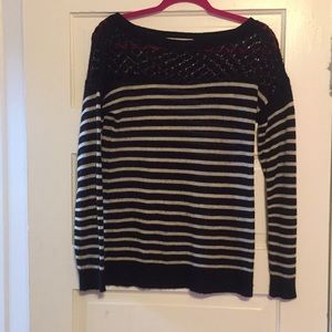 Super soft black and white striped sweater